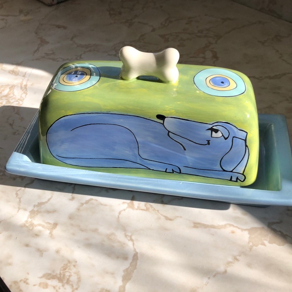 Ceramic Dog Butter Dish